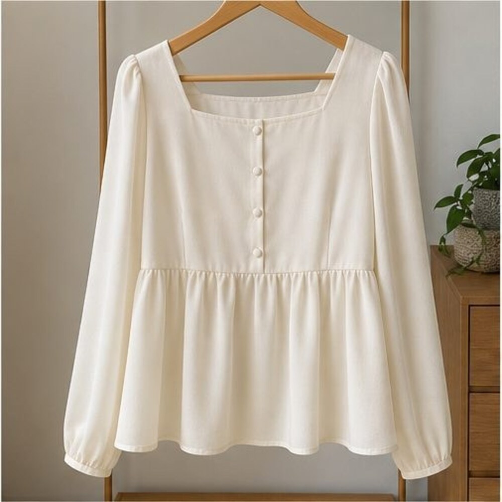 Cream Lace Trim Top